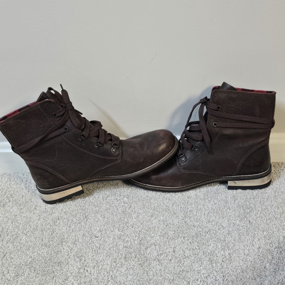 Kodiak Womens Waterproof Leather Lace-Up Boots Brown Plaid Lining Size 9.5 EU 41 - Picture 7 of 8